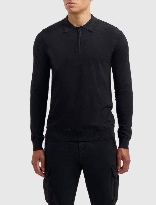 Pure path polo longsleeve black