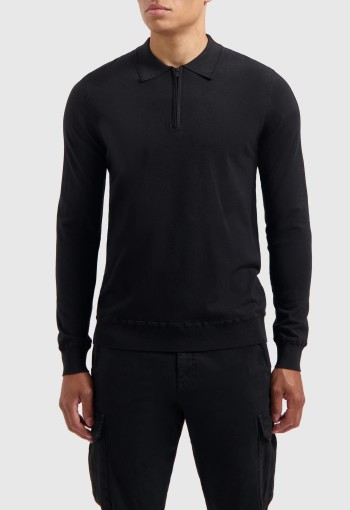 Pure path polo longsleeve black