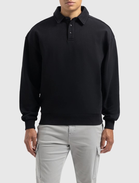 Pure path oversized polo black