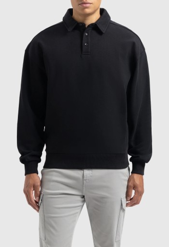 Pure path oversized polo black